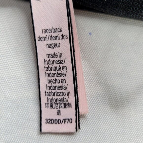 Victorias Secret Demi Racerback Bra 32DDD Lace Mesh Back Underwire Front Hook - Picture 6 of 10